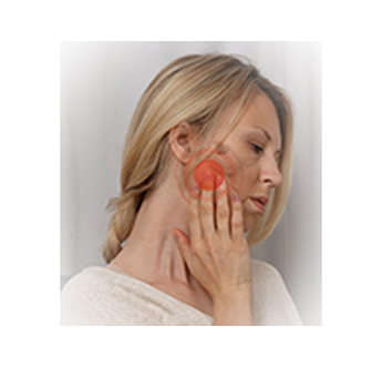 Illustration of the jaw joint and temporomandibular area